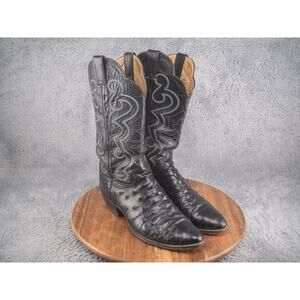 JUSTIN Boots USA 8790 Full Quill Ostrich Leather Western Cowboy Boots Men's 9 E
